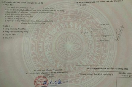 CHUYỂN NHƯỢNG LÔ ĐẤT DÂN HẠNH, ĐẶNG CƯƠNG, AN DƯƠNG