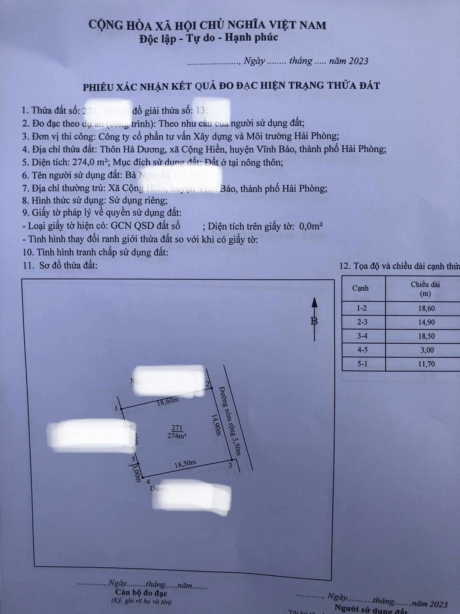 BÁN ĐẤT TẠI HÀ DƯƠNG - CỘNG HIỀN  - VĨNH BÀO