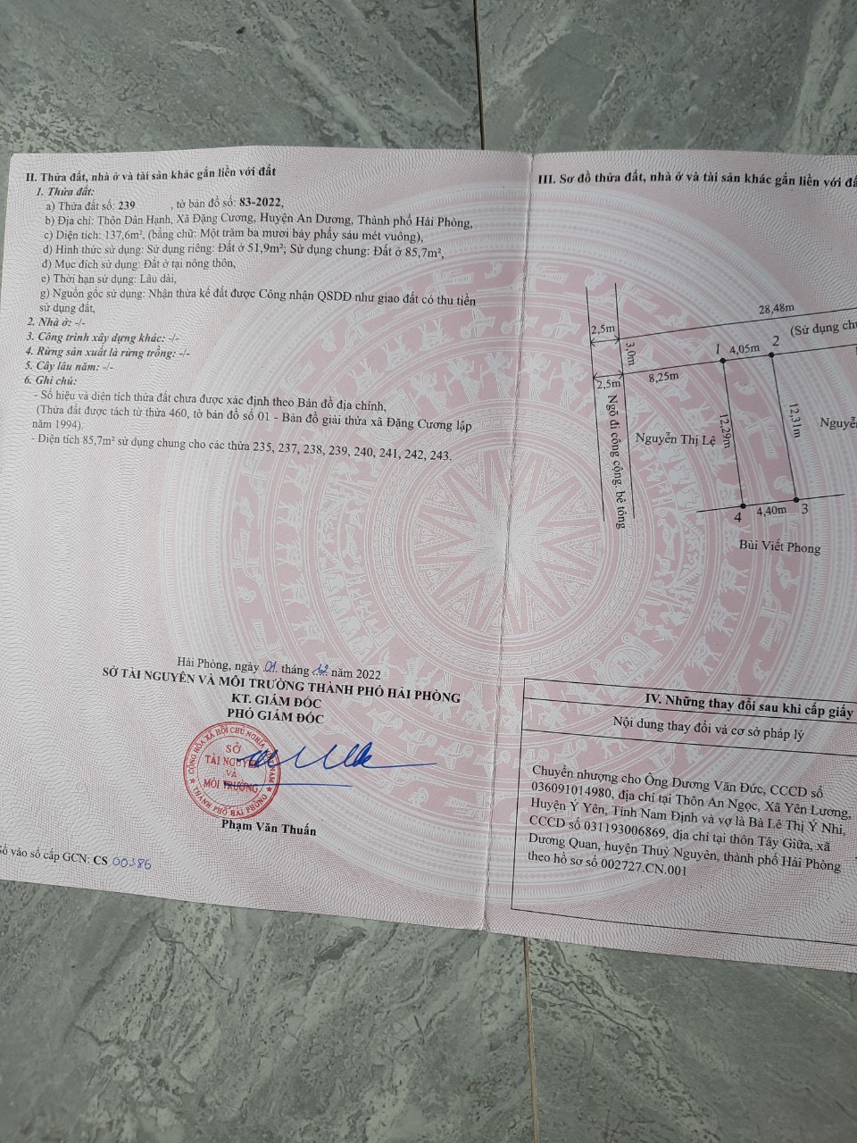 LÔ 51.9M DÂN HẠNH ĐẶNG CƯƠNG, AN DƯƠNG, HẢI PHÒNG