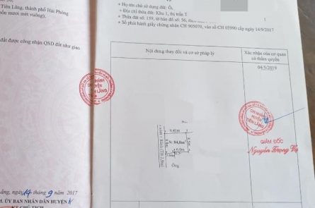 CHÍNH CHỦ CẦN CHUYỂN NHƯỢNG LÔ ĐẤT TẠI KHI 1 THỊ TRẤN TIÊN LÃNG - TIÊN LÃNG - HP